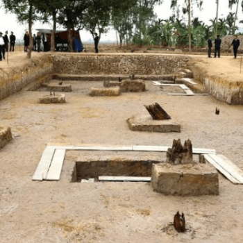 Công trường khảo cổ bãi cọc nhà Trần